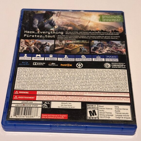 Watch Dogs 2 Sony PS4 Playstation 4 Complete in Box - Picture 2 of 3